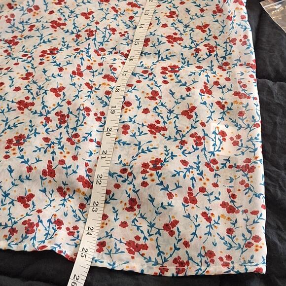 NWOT ModCloth Shirt Women XL White Floral Semi-Sheer Chiffon Cottagecore Country - Picture 7 of 9